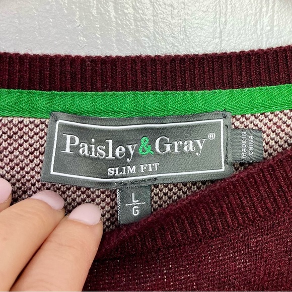 Paisley & Gray Men’s Wild Stag Slim Fit Crewneck Christmas Sweater – Size L #12 - Picture 5 of 5
